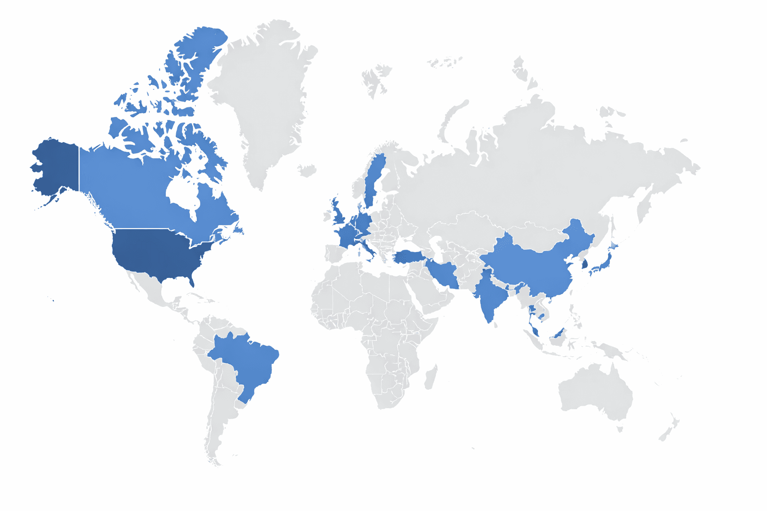 Karte der globalen Präsenz von Mol Class